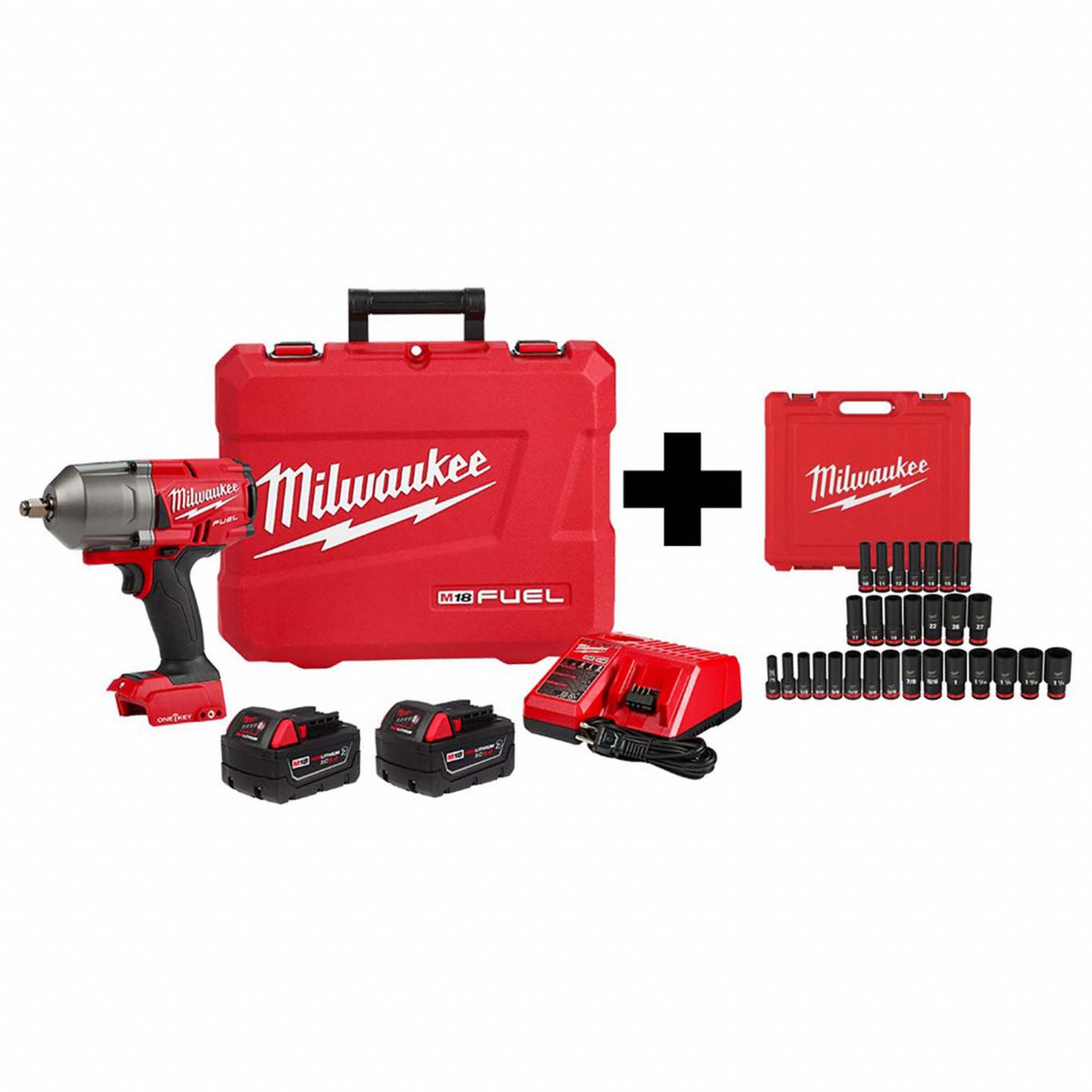 1/2 in Drive Size, 1,000 ftlb Fastening Torque, Impact Wrench Kit