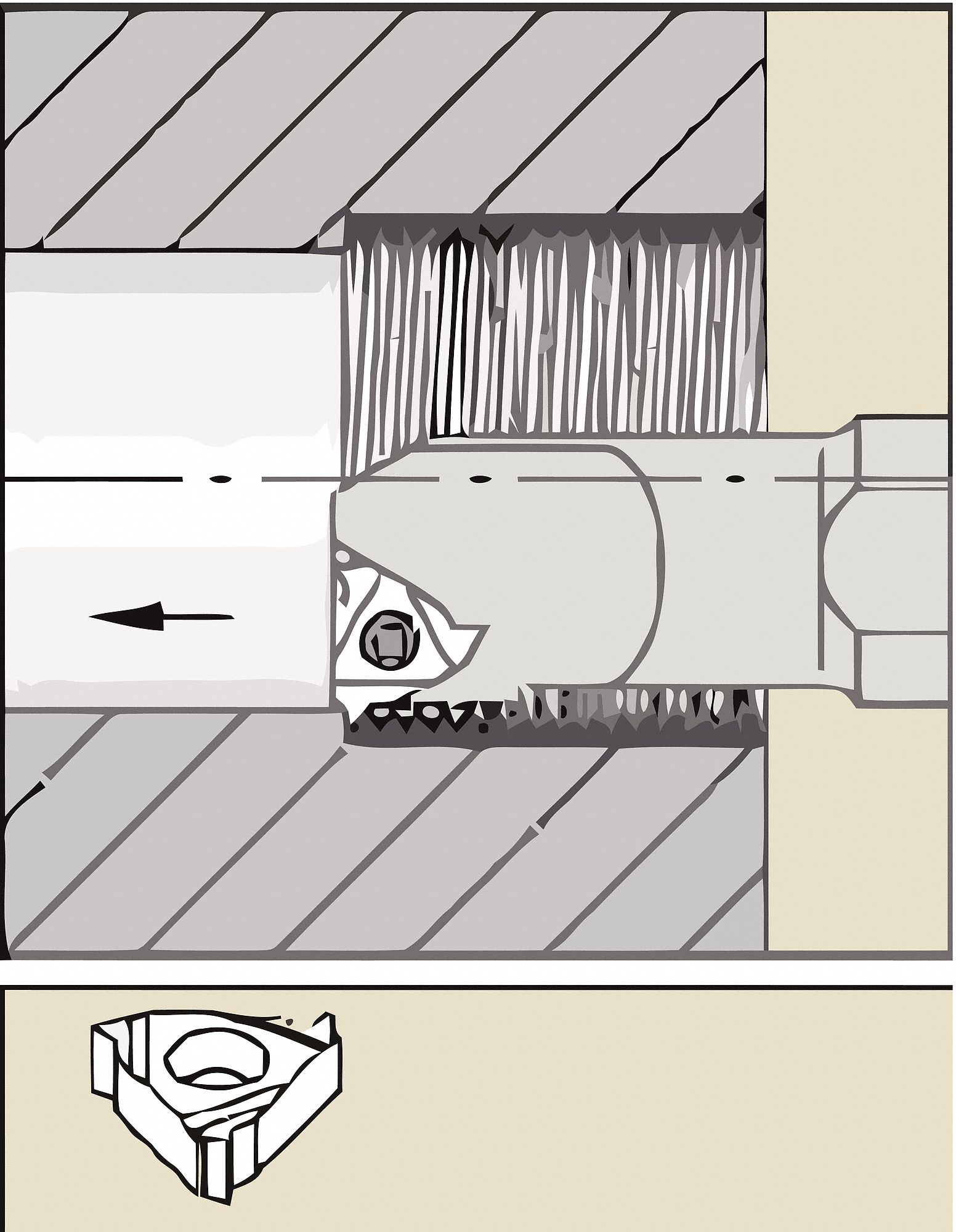 WIDIA, Offset, Right Hand, Indexable Thread Turning Tool Holder