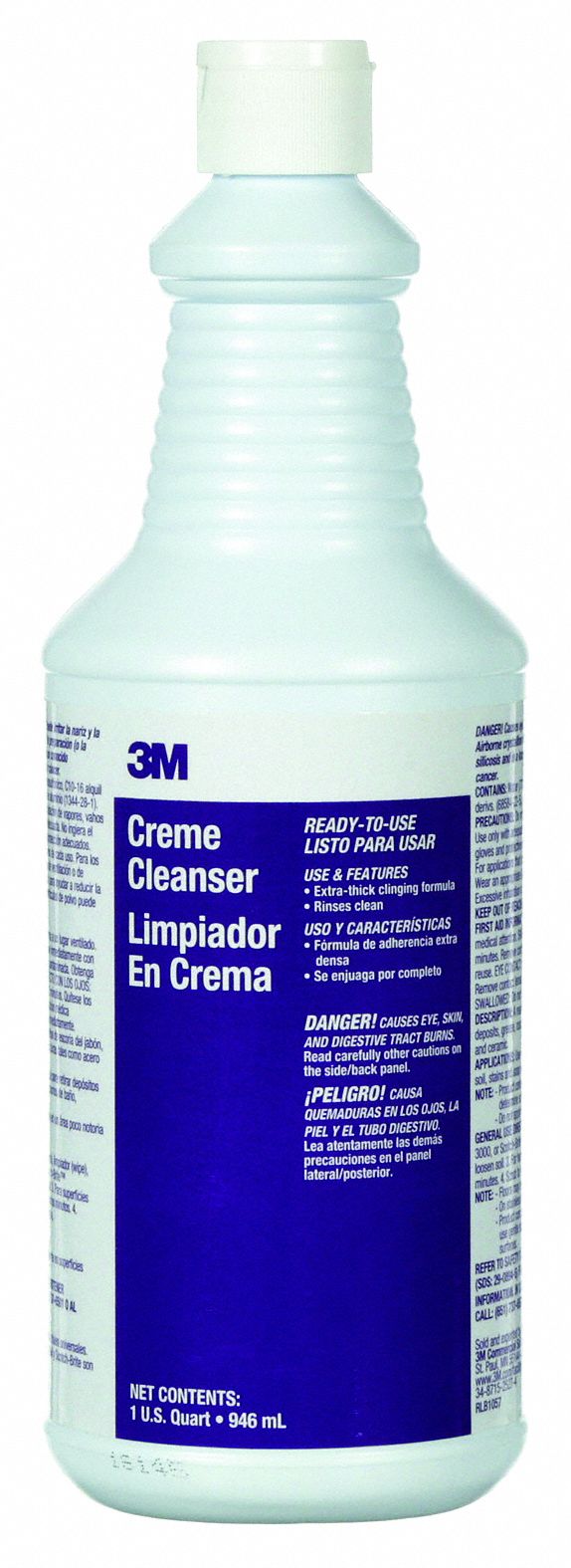 3M Bathroom Cleaner, 1 qt Container Size, Bottle Container Type