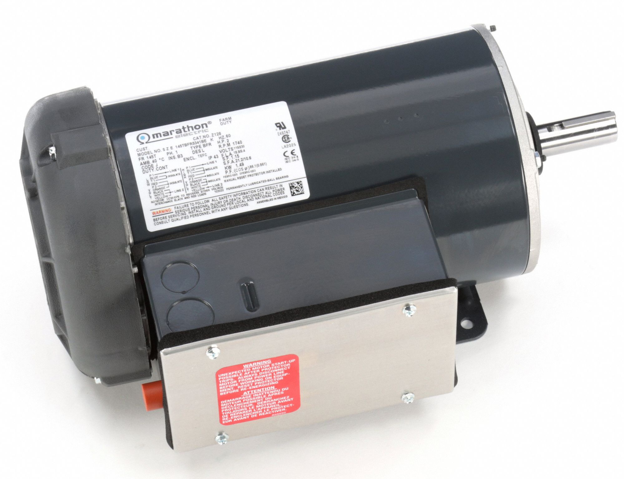 MARATHON MOTORS General Purpose Farm Duty Motor, 2 HP, CapacitorStart