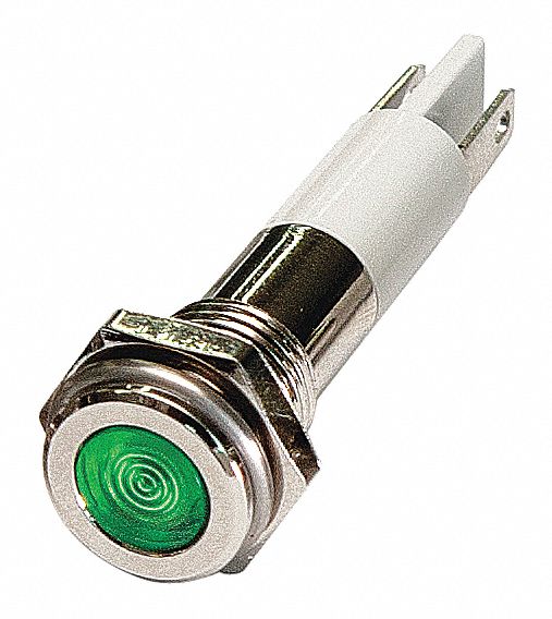 GRAINGER APPROVED Flat Indicator Light, LED Lamp Type, 110V AC Voltage