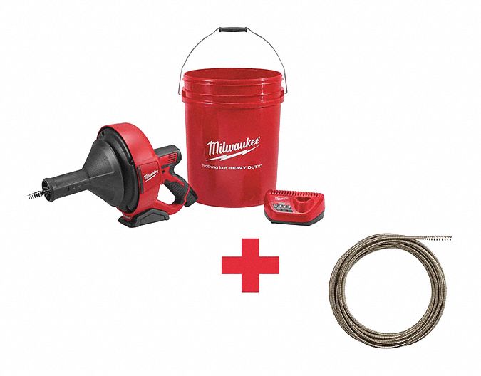 Drain Gun Kit Battery Included, 11/4 in to 21/2 in Drain Line