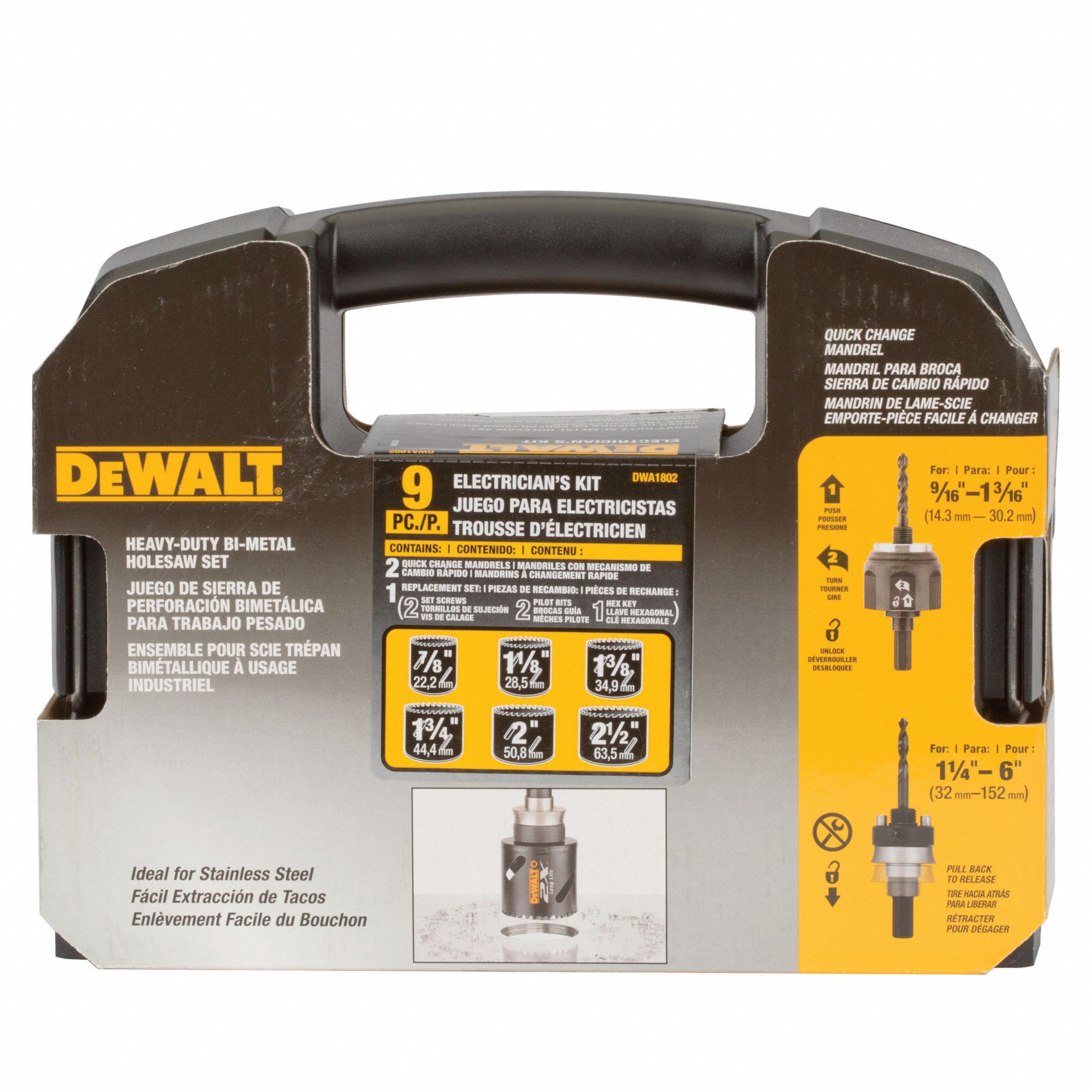 DEWALT Hole Saw Kit, Primary Material Application Metal, Steel Tooth Material, Impact Rated No