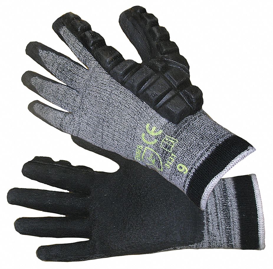 IMPACTO Hammer Gloves, XL, Gray/Black, PR 29GA37DP470052 Grainger