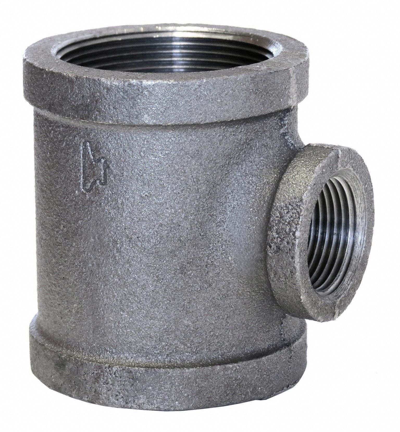 ANVIL Reducing Tee Malleable Iron, 2 in x 2 in x 1/2 in Fitting Pipe