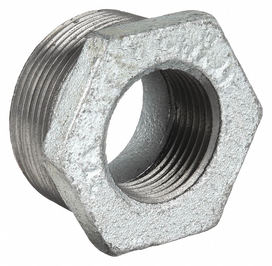 ANVIL Galvanized Malleable Iron Hex Bushing, 11/2" x 1" Pipe Size