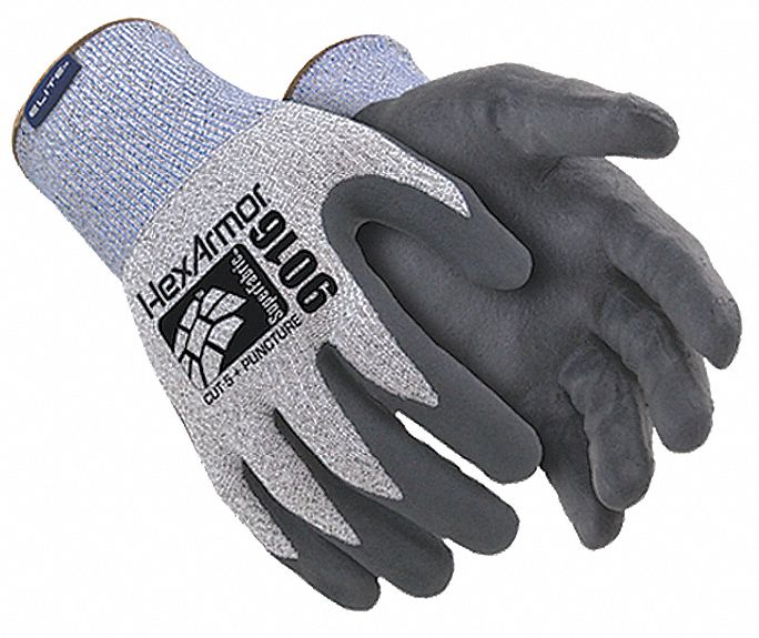 CutResistant Gloves, M, A7 ANSI/ISEA Cut Level, Palm, Foam Nitrile