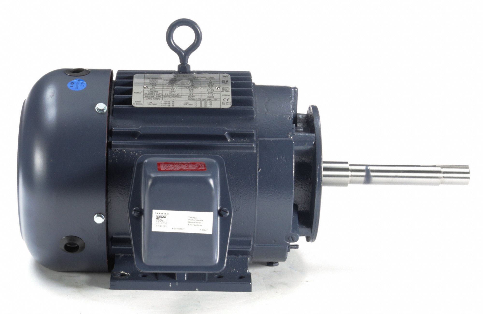 CENTURY 5 HP CloseCoupled Pump Motor,3Phase,3505 Nameplate RPM,208
