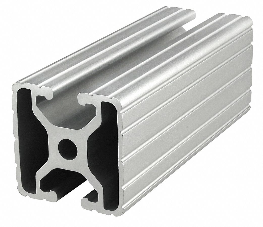 80/20 Framing Extrusion 15 Series, 12 ft Nominal Lg, Silver, Single, 2 Open Slots, Opposite