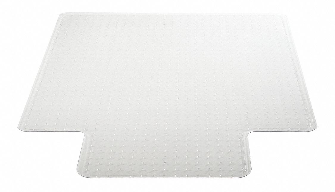 GRAINGER APPROVED Traditional Lip Chair Mat, Clear, For Carpet with