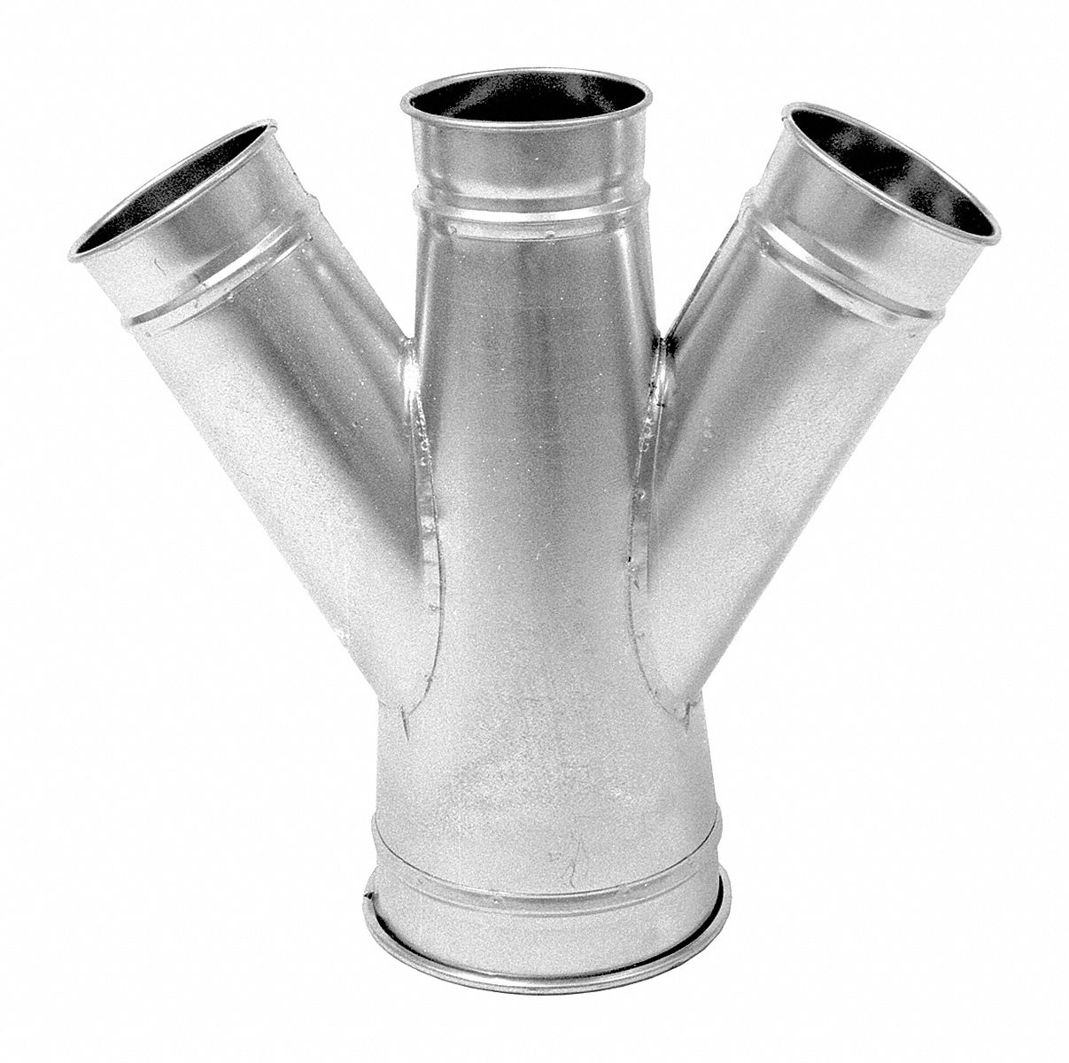 NORDFAB Galvanized Steel Double Branch, 4 in Duct Fitting Diameter, 8