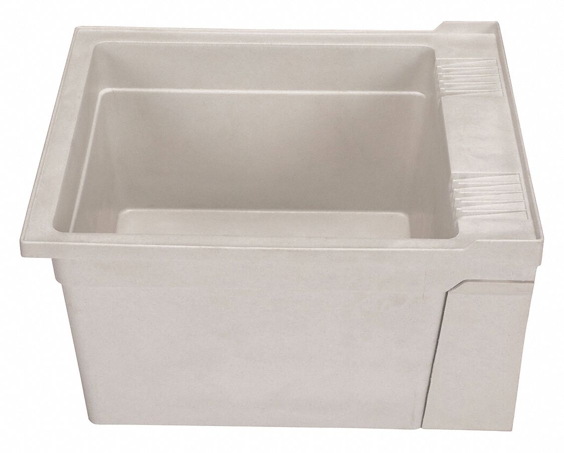 ZURN Zurn, MS2620W Series, 26 in x 22 3/8 in, Polyethylene, Laundry Tub