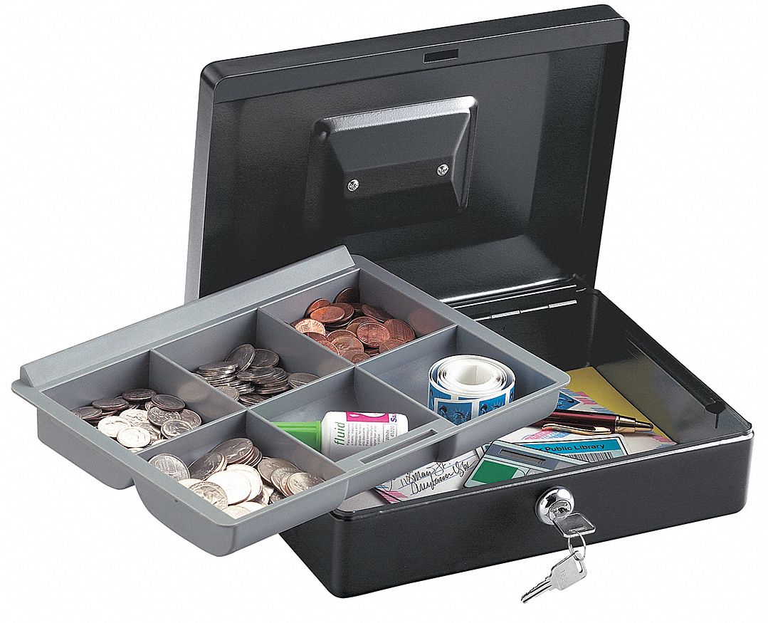 SENTRY SAFE Security Box, Steel, Key Lock, Black 29RV68CB10 Grainger
