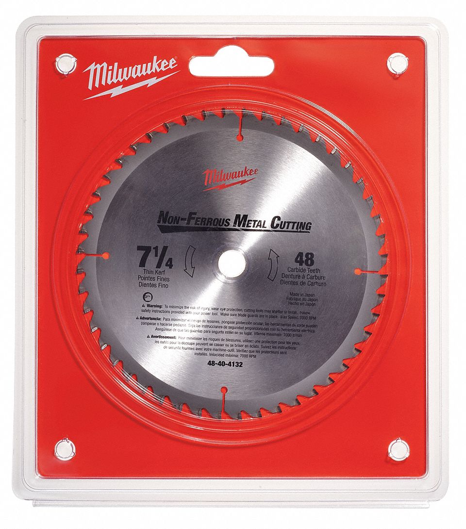 MILWAUKEE Circular Saw Blade, 71/4 In., 48 Teeth 29UN8948404132