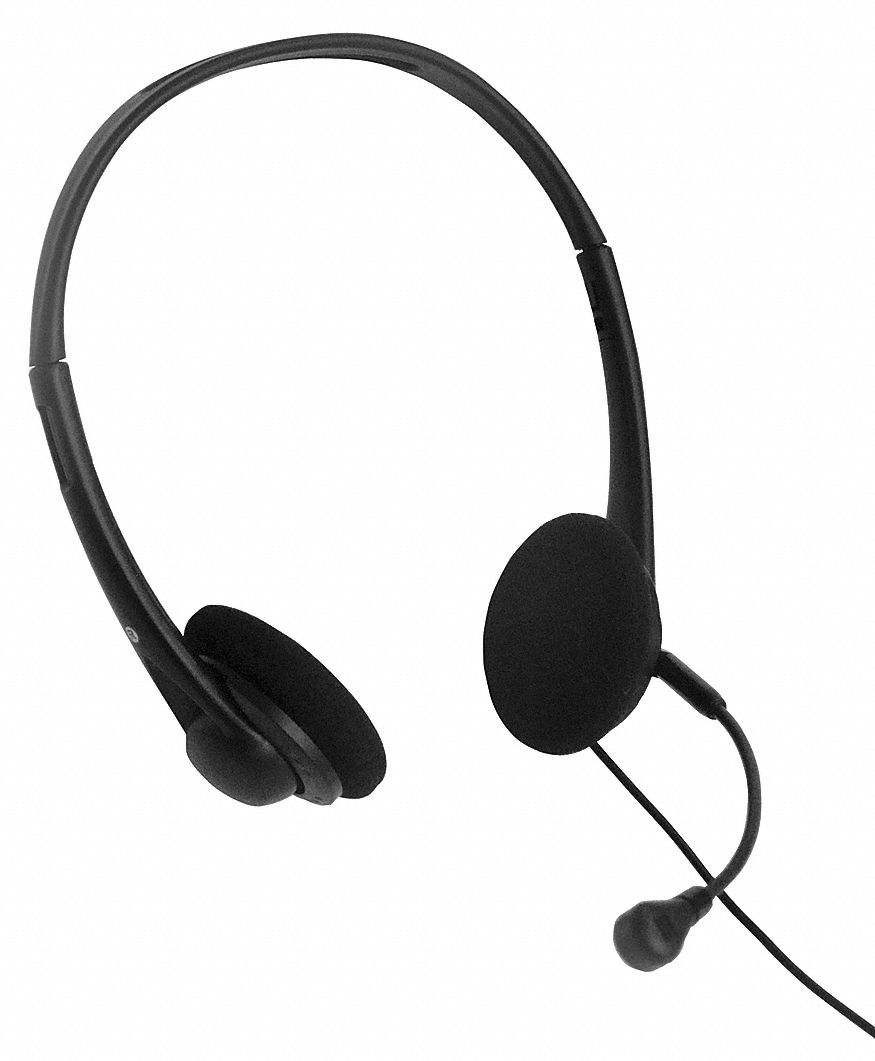 CLEARSOUNDS Plastic Telephone Headset, Black; For 2.5mm Audio/Hands