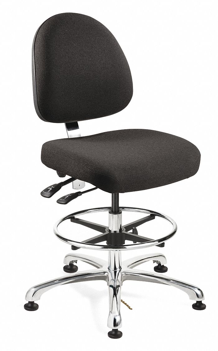 BEVCO Fabric Ergonomic ESD Task Chair with 19 in to 261/2 in Seat