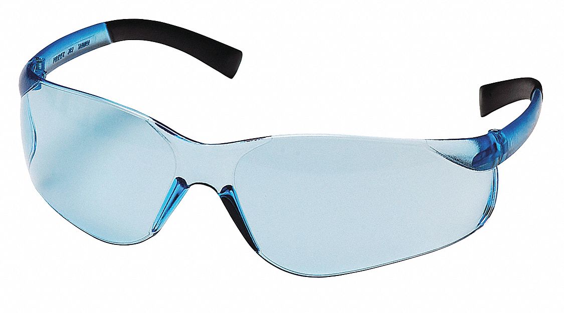 PYRAMEX Ztek ScratchResistant Safety Glasses , Blue Lens Color