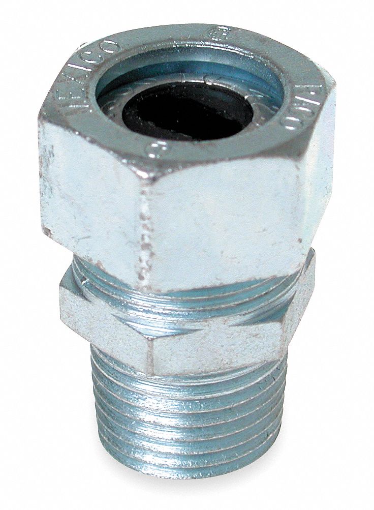 Steel, 1/2 in MNPT, Liquid Tight Cord Connector - 2A252|2462 - Grainger