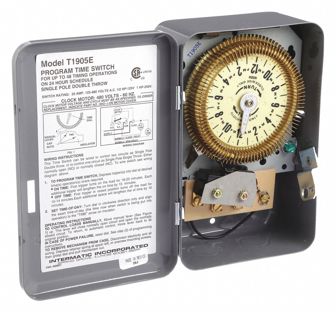 INTERMATIC, 24 hr Nominal Max. Time Setting, Steel, Electromechanical
