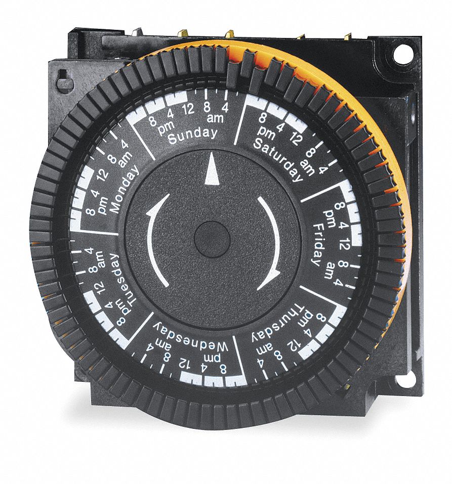 Electromechanical Timer, 120V AC Voltage, 20 A Amps, Steel Indoor