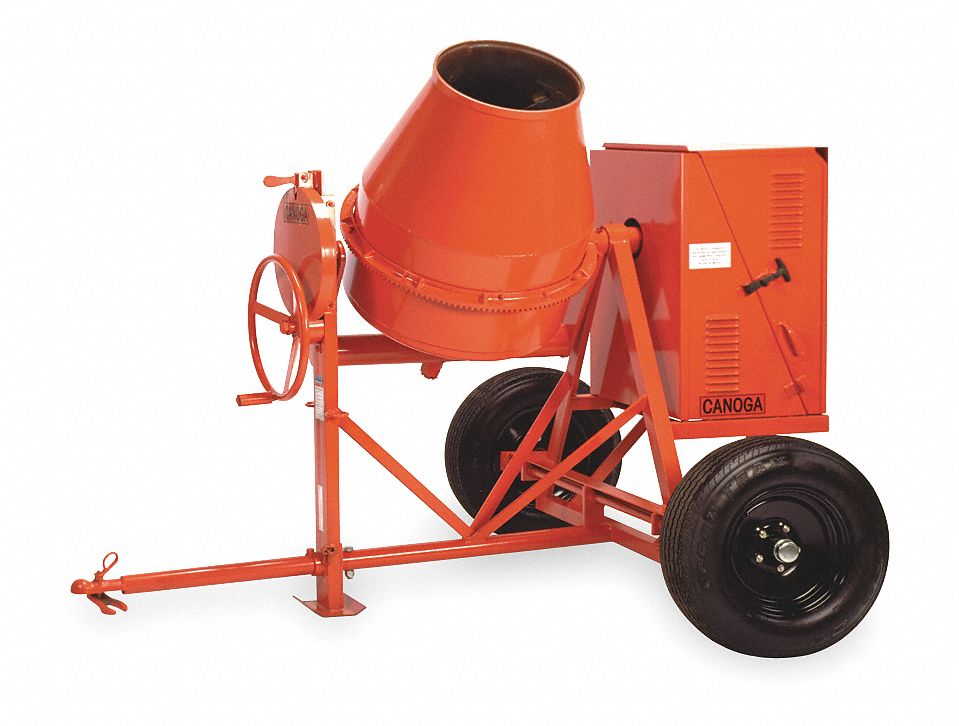 Tow Concrete Mixer,81/2 Cu. Ft.,1 HP Grainger