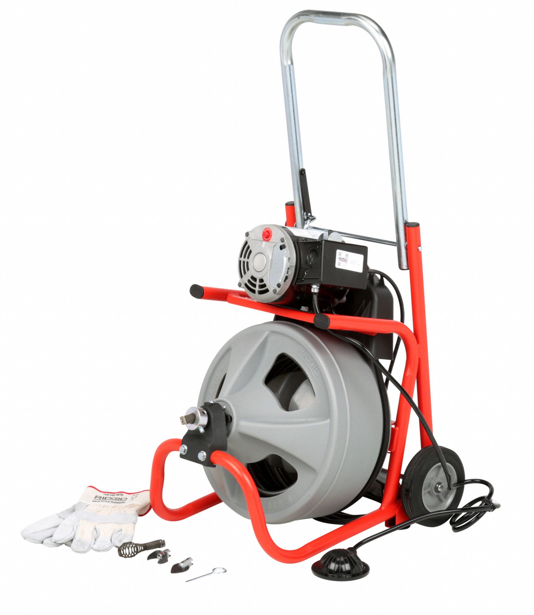 RIDGID Drain Cleaning Machine 11/2 in to 4 in Drain Line I.D. Size Range, 75 ft Max. Run, 1/3