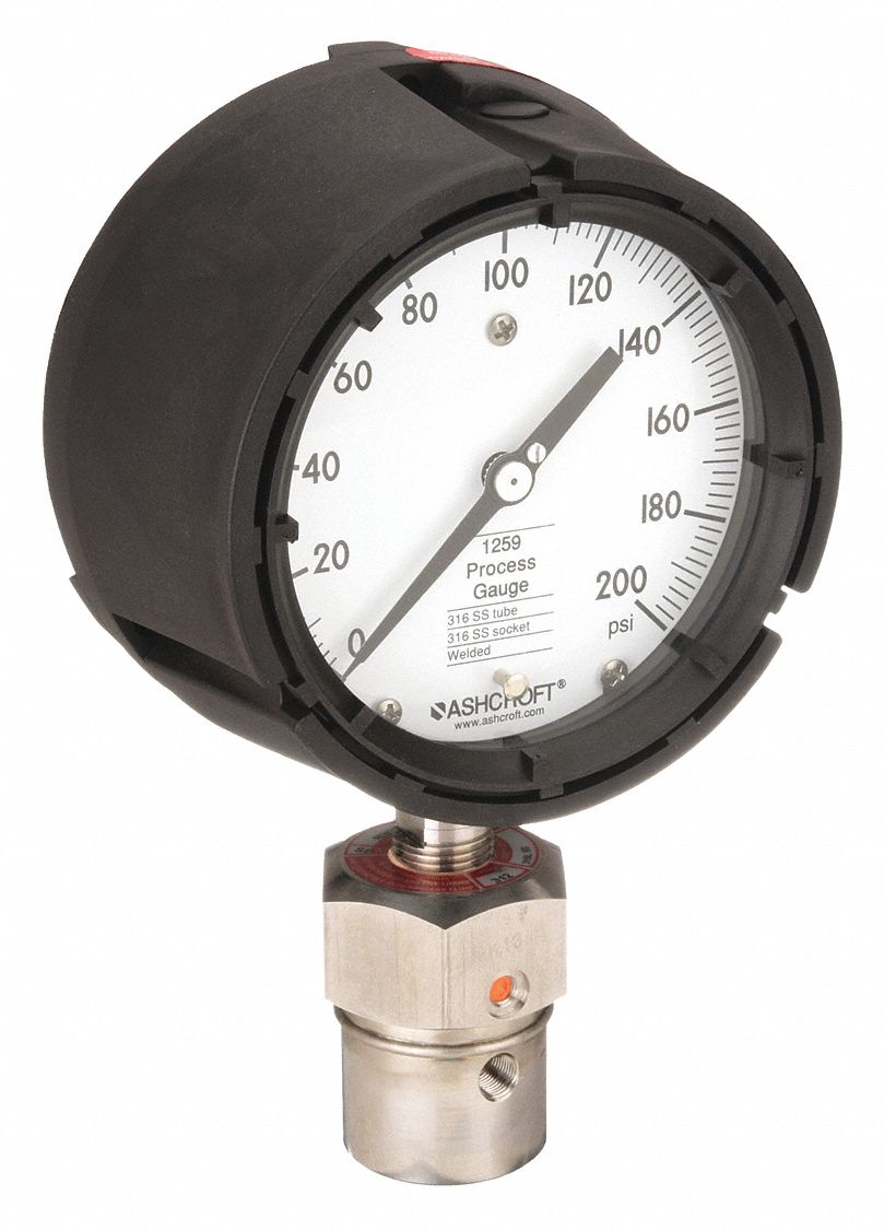 ASHCROFT, 0 to 200 psi, 1259/311312, Pressure Gauge with Diaphragm