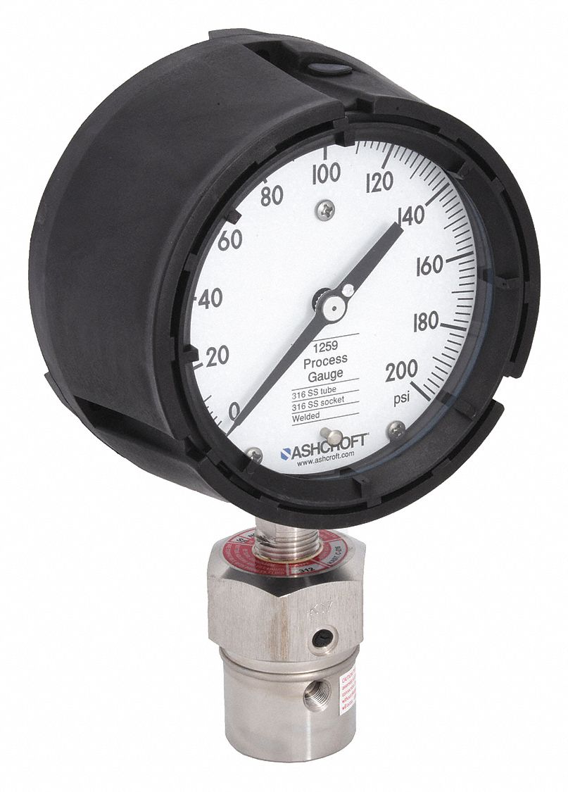 ASHCROFT, 0 to 200 psi, 1259/311312, Pressure Gauge with Diaphragm