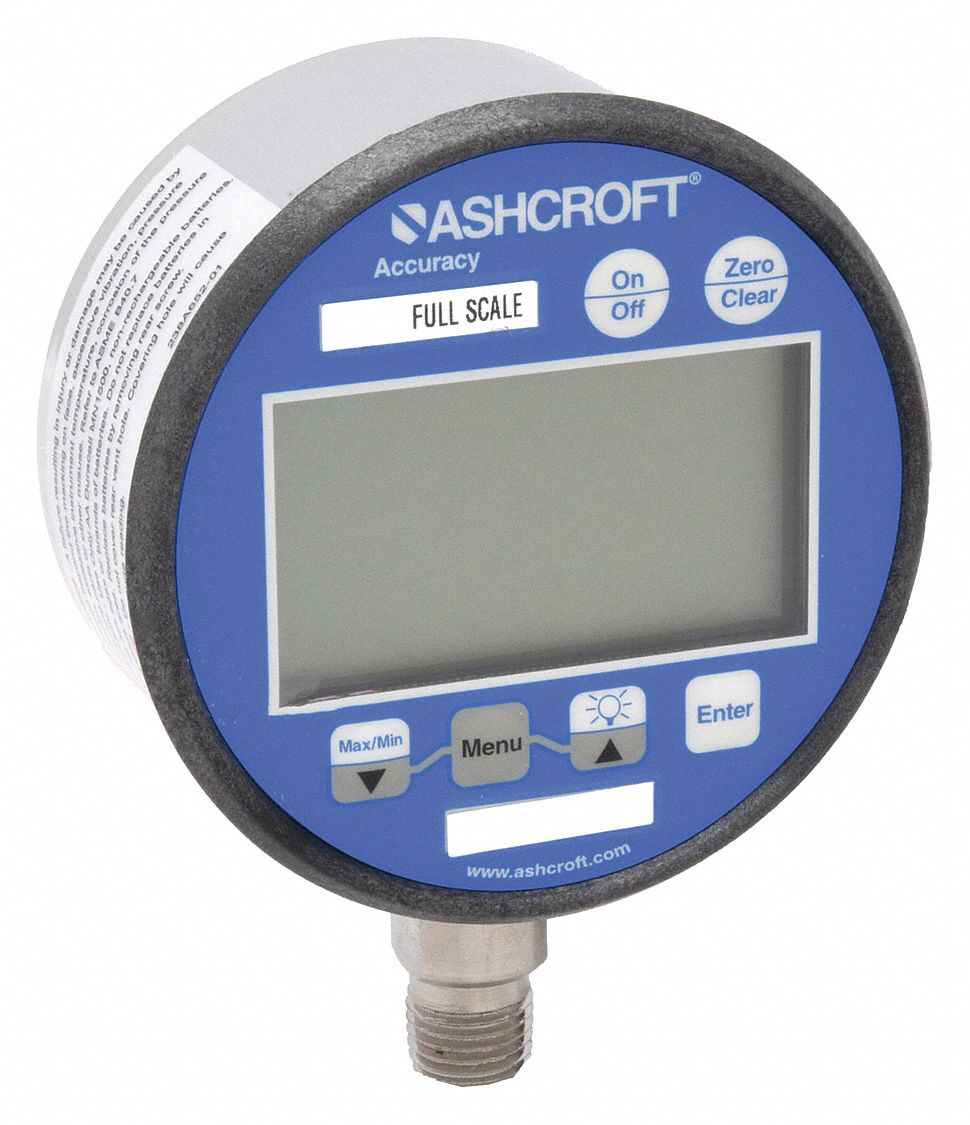 ASHCROFT, 14.5 to 60 psi, 4 to 20mA DC, Digital Vacuum Gauge with