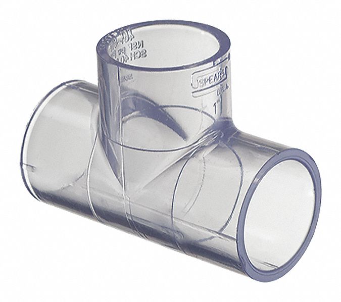 GRAINGER APPROVED PVC Tee, Solvent x Solvent x Solvent, 4 in Pipe Size