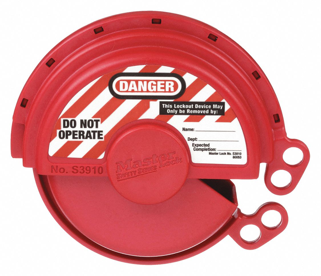 MASTER LOCK, For 3 in Valve Wheel Dia, For 1 5/8 in Max Valve Stem Dia