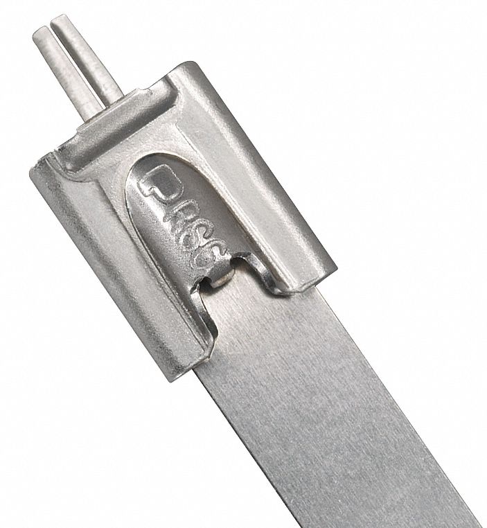 PANDUIT Cable Tie, Standard, Actual Length 9 in, Color Silver, PK 100