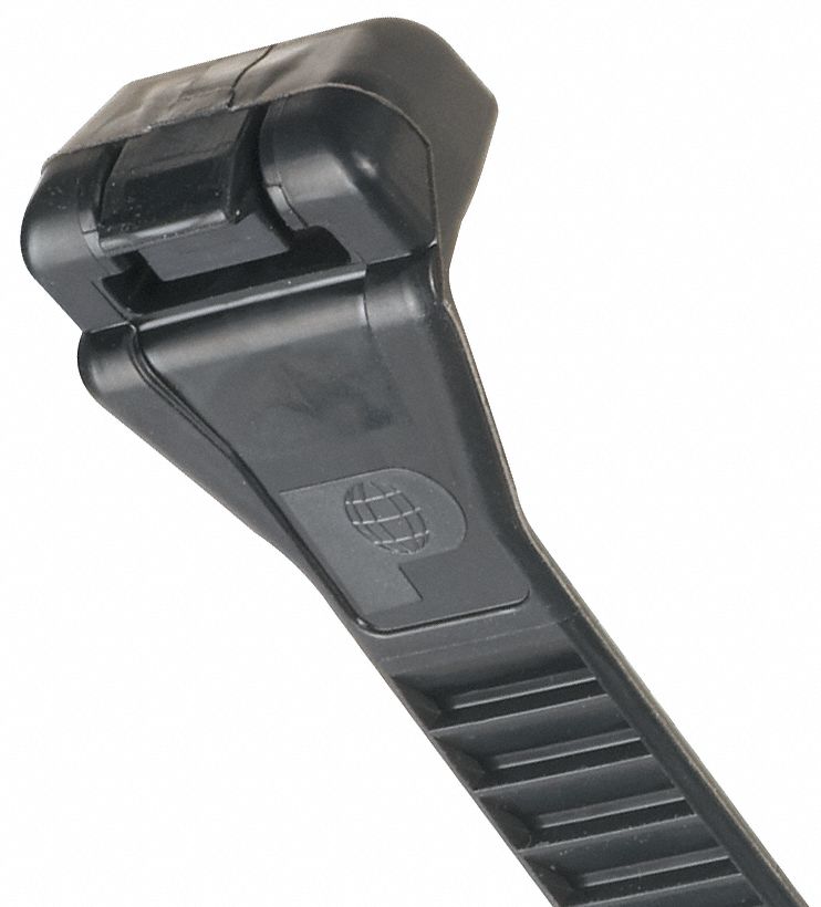 PANDUIT Cable Tie, Releasable, Actual Length 8.5 in, Color Black, PK