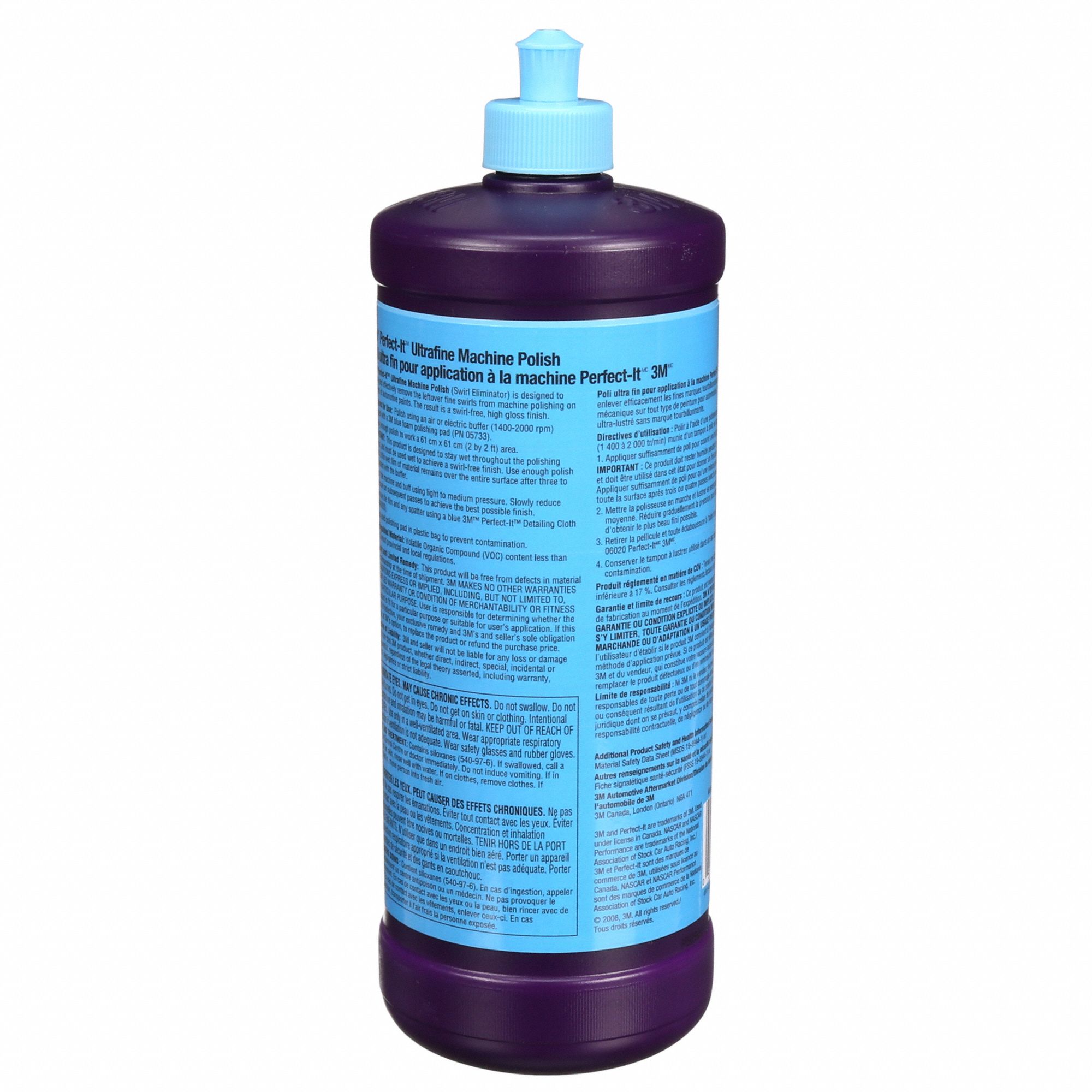 3M Abrasive Polish, Ultrafina SE 3000, 32 oz, Plastic Bottle, Thick Liquid, Light Blue 2CTN4