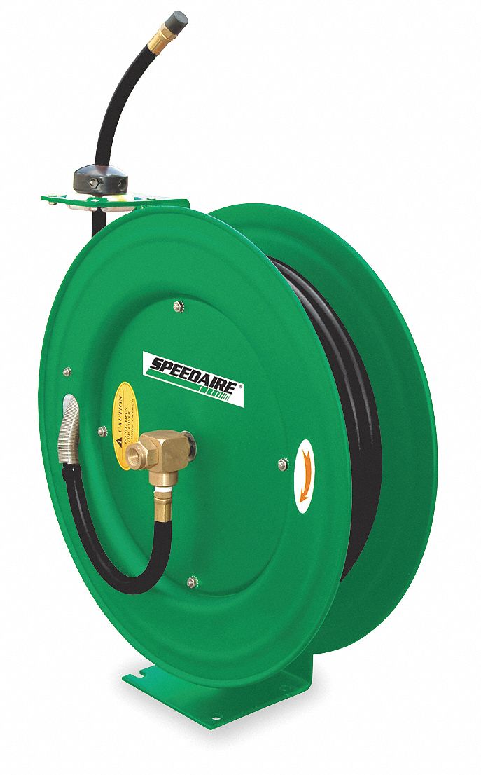 SPEEDAIRE Hose Reel,1/2" ID,50 ft,Spring 2CUA92CUA9 Grainger
