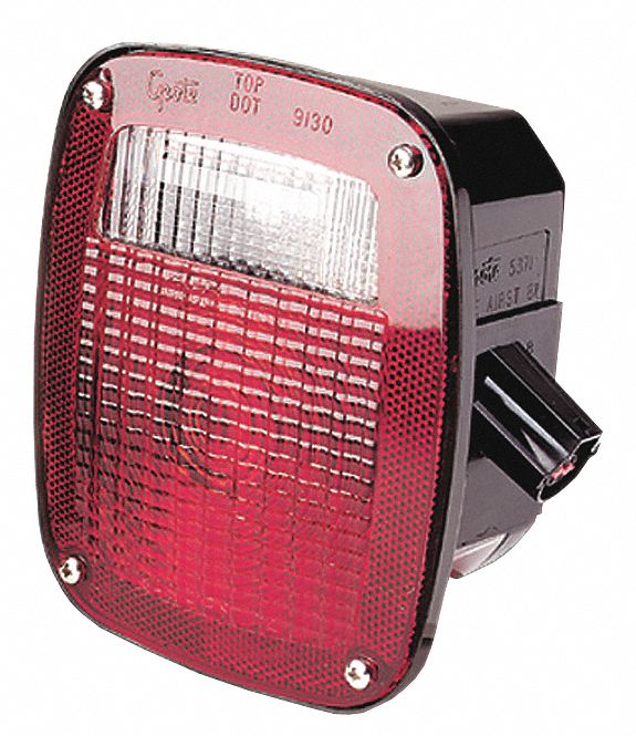 GROTE 5 3/4 in Square Stop/Turn/Tail Light, Red 2CWG253792 Grainger