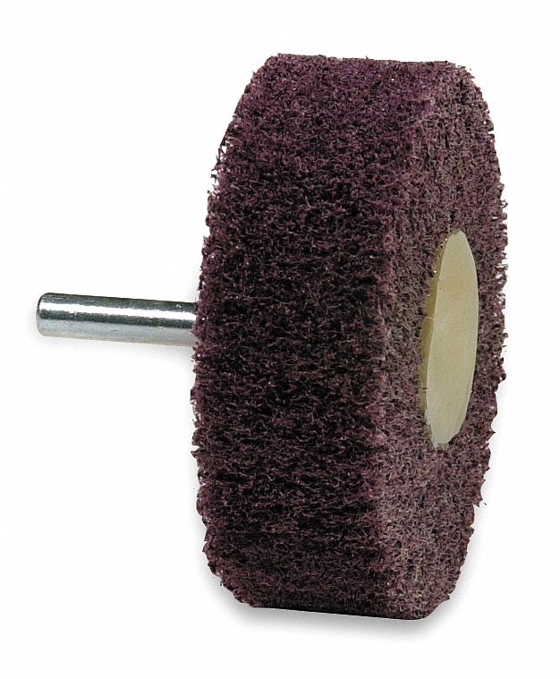 MERIT Mounted Flap Wheel Medium, NonWoven, 3 in, 1 in Face Wd, 1/4 in