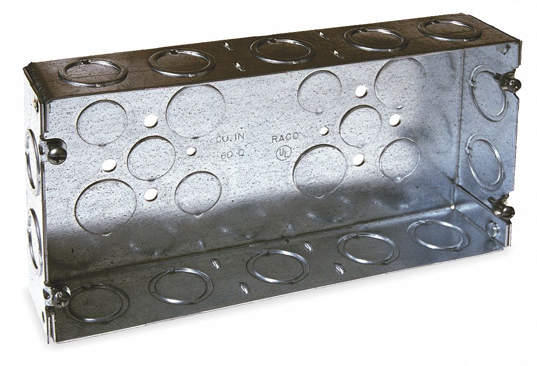 RACO Electrical Box, Gang, Number of Gangs 3, Galvanized Steel, 1 5/8