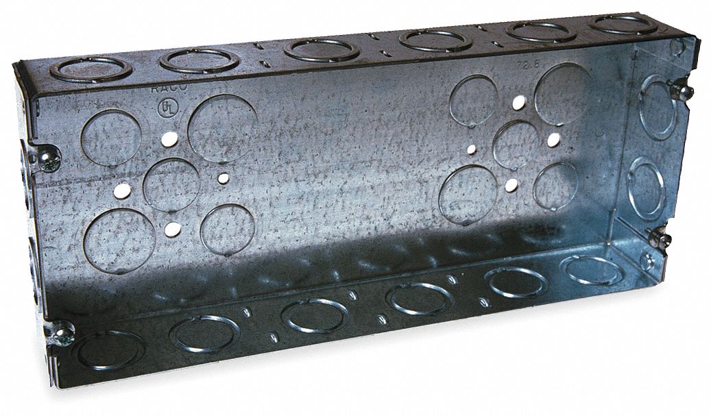 RACO Electrical Box, Gang, Number of Gangs 4, Galvanized Steel, 1 5/8 in Nominal Depth 2DCX5