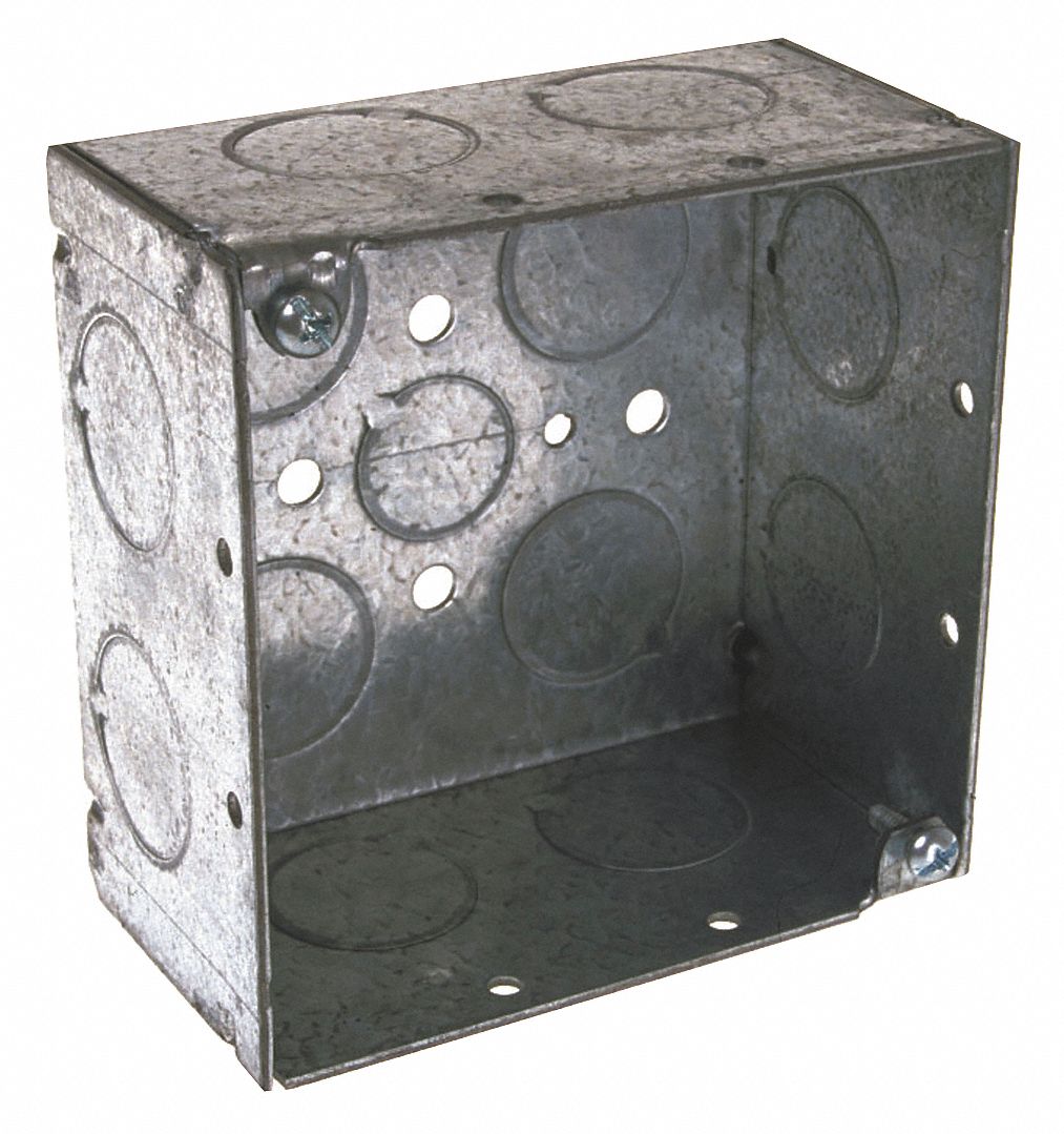 RACO Electrical Box, Square, Number of Gangs 2, Galvanized Steel, 2 1/8