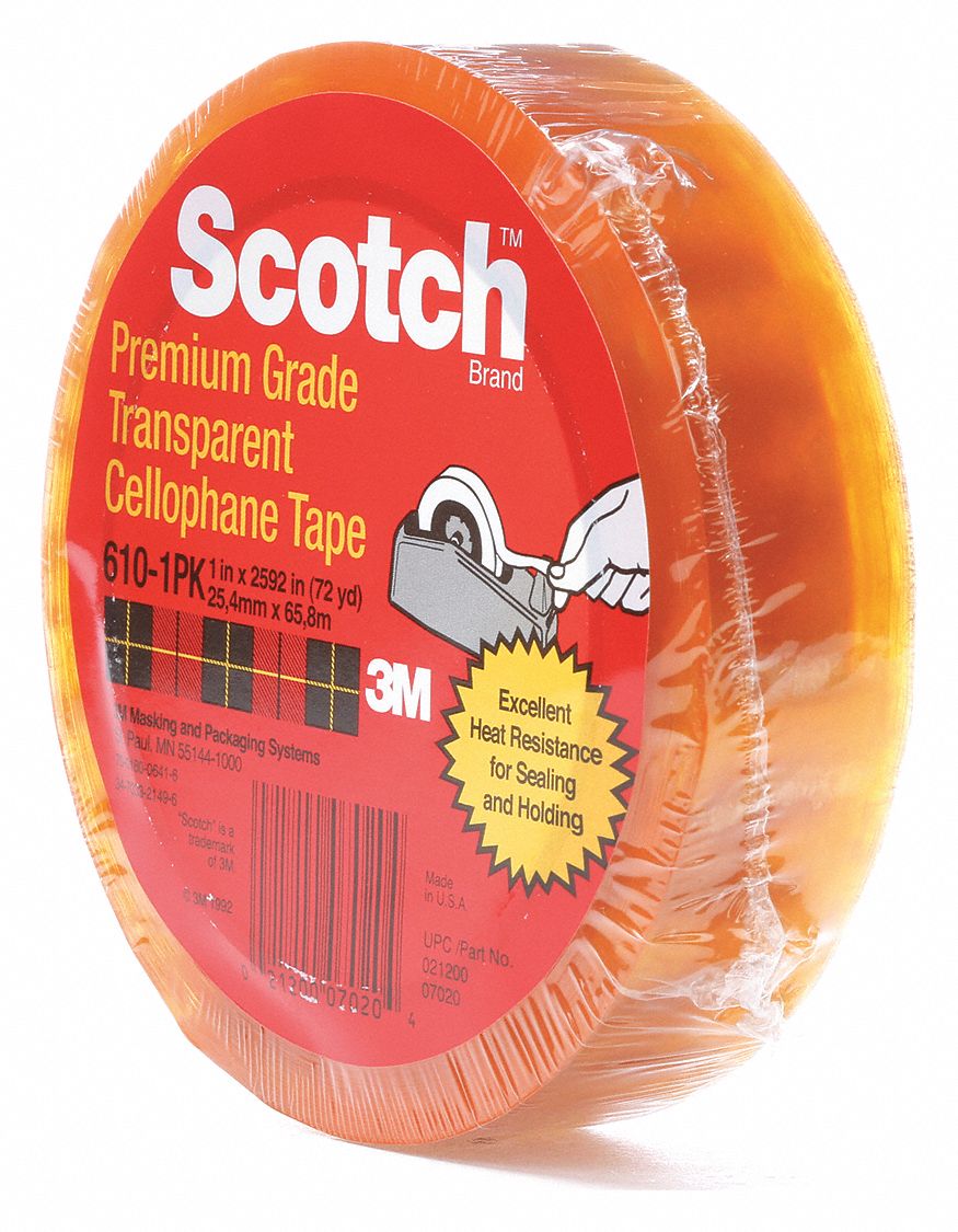SCOTCH Cellophane Carton Sealing Tape with Rubber Adhesive 2DEH4610