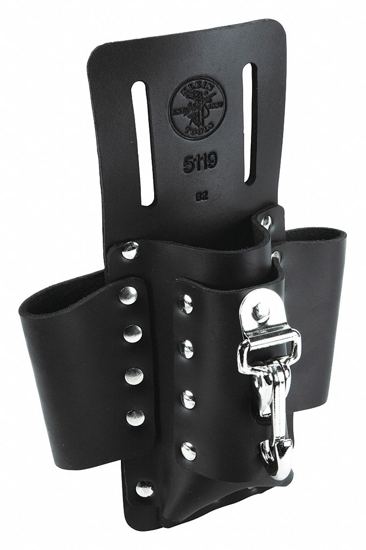 KLEIN TOOLS Black, Tool Holster, Leather, For Maximum Belt Width 2 in