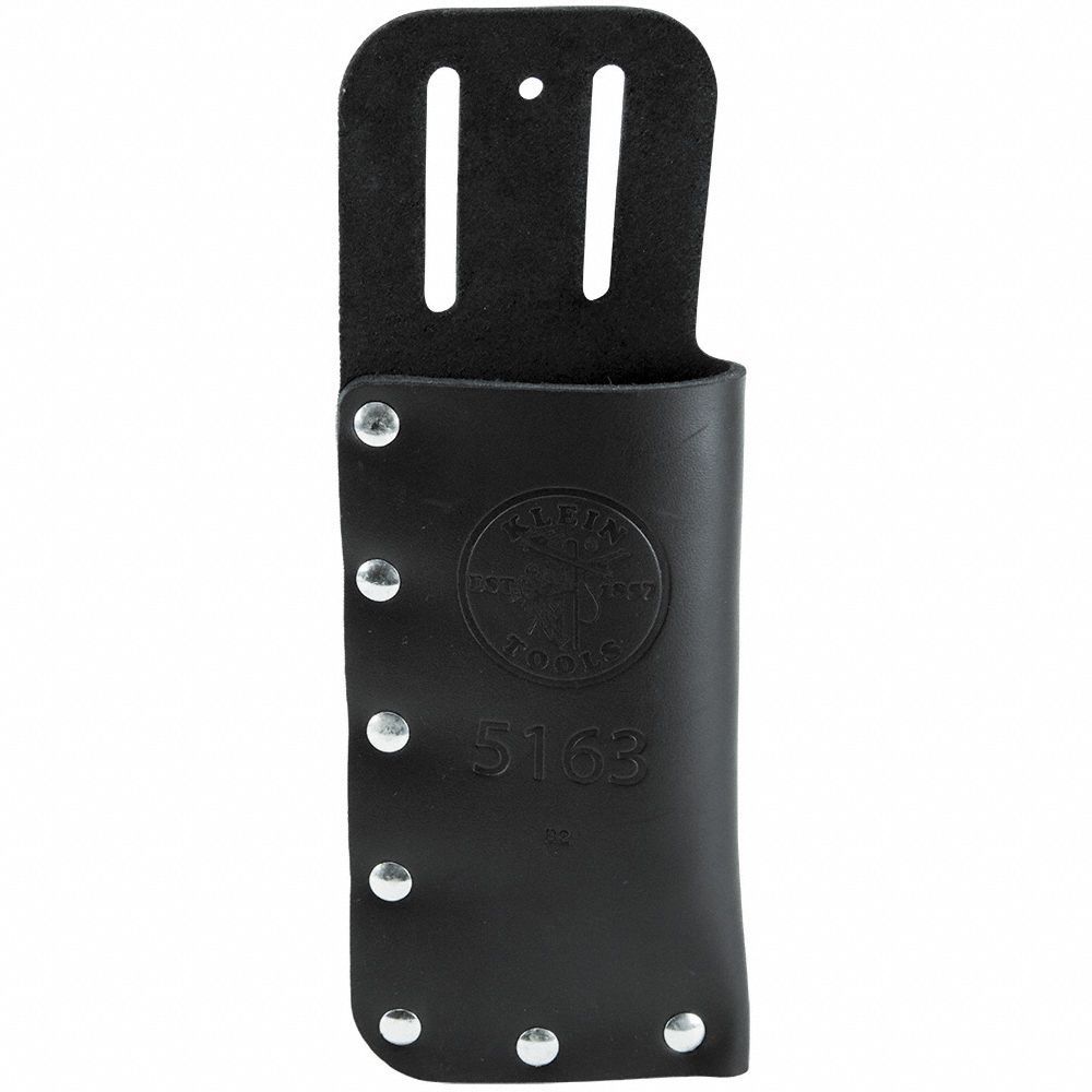KLEIN TOOLS Black Knife Holder, Leather, Fits Belts Up To (In.) 2 in