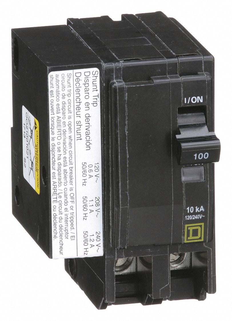 SQUARE D Miniature Circuit Breaker, Amps 100 A, Circuit Breaker Type