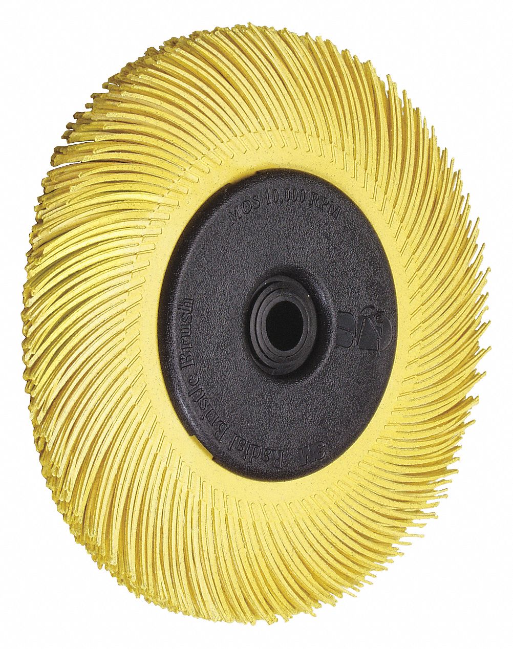 SCOTCHBRITE 6 in, Radial Bristle Brush, Arbor Hole, Ceramic, 80