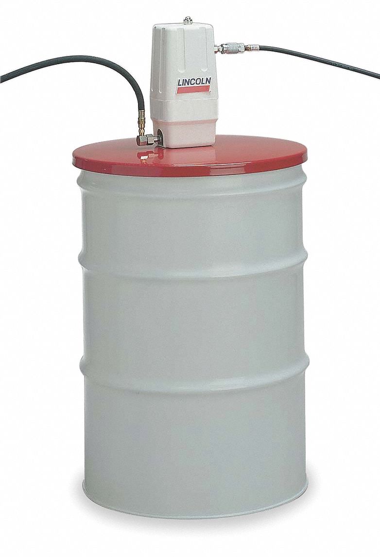 LINCOLN Air Operated Drum Pump, Basic Pump with Discharge Hose, For