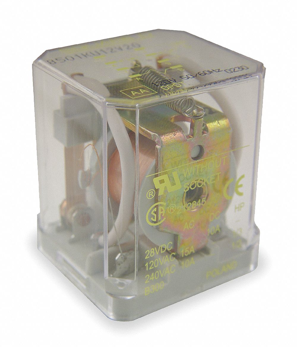 SQUARE D General Purpose Relay, 120V AC Coil Volts, 12A 240V AC