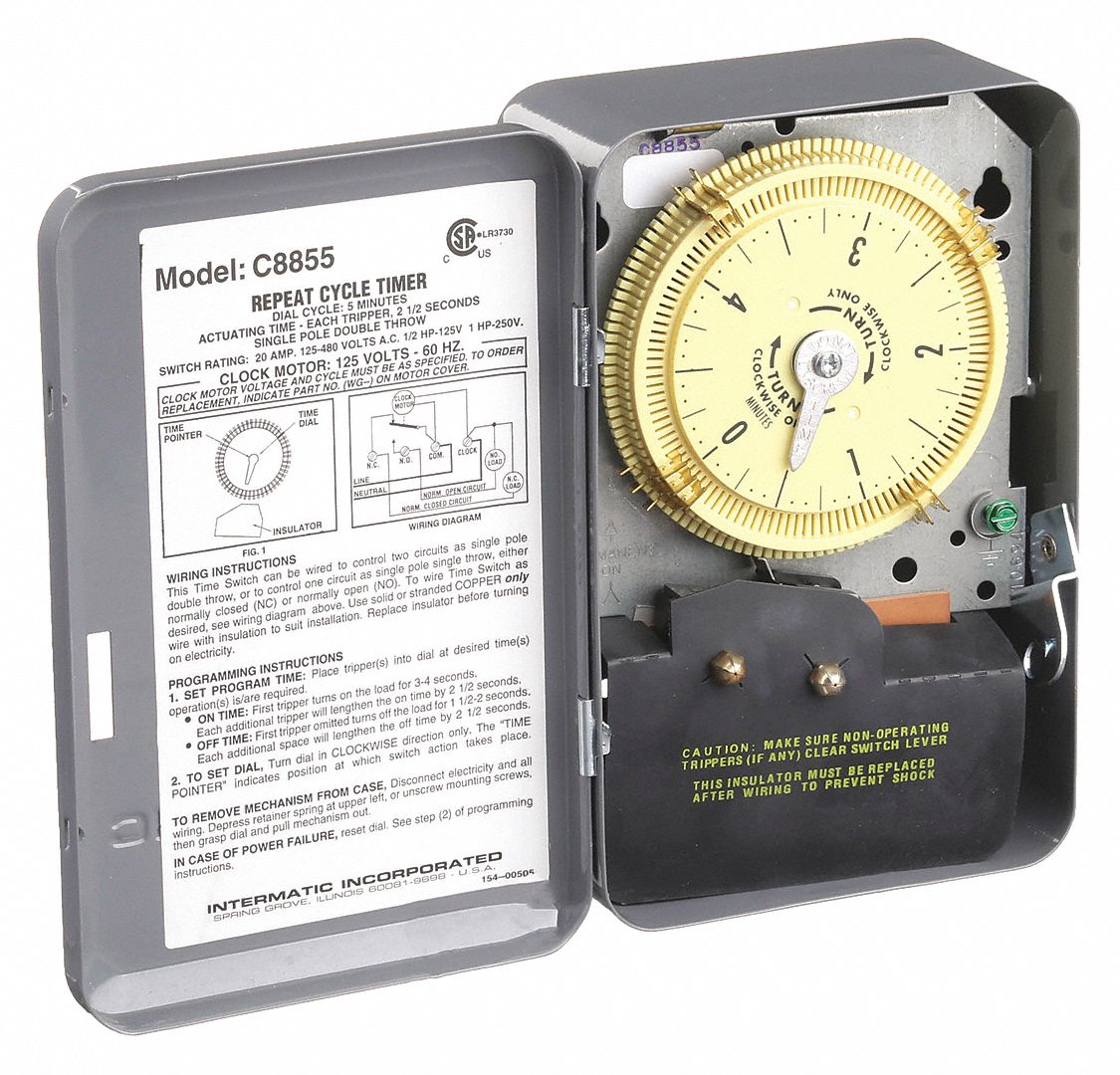 Intermatic Cycle Timer, 120VAC Input Voltage, 20 Amps, 21