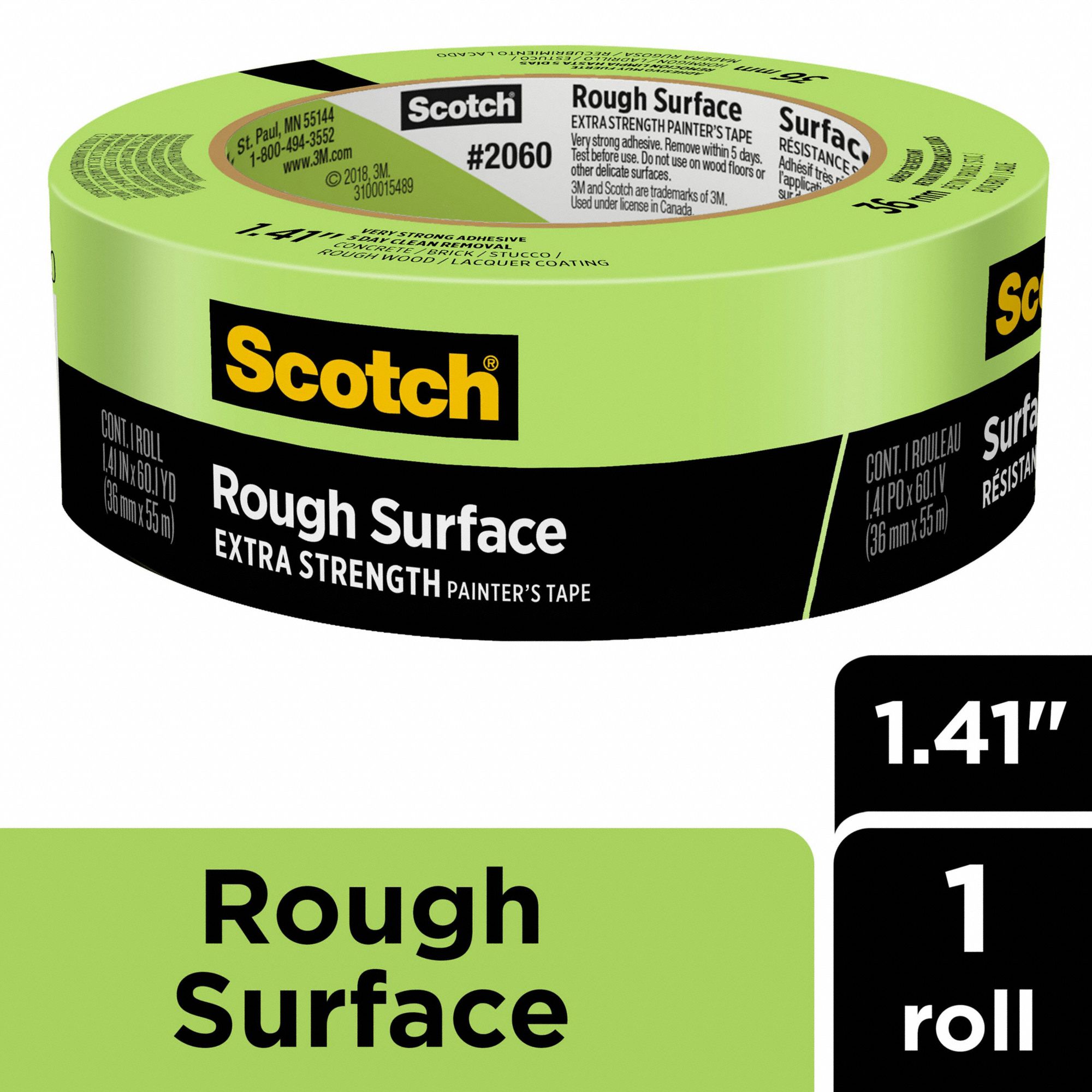 3M Painter's Tape 1 3/8 in x 60 yd, 6 mil Thick, Rubber Adhesive