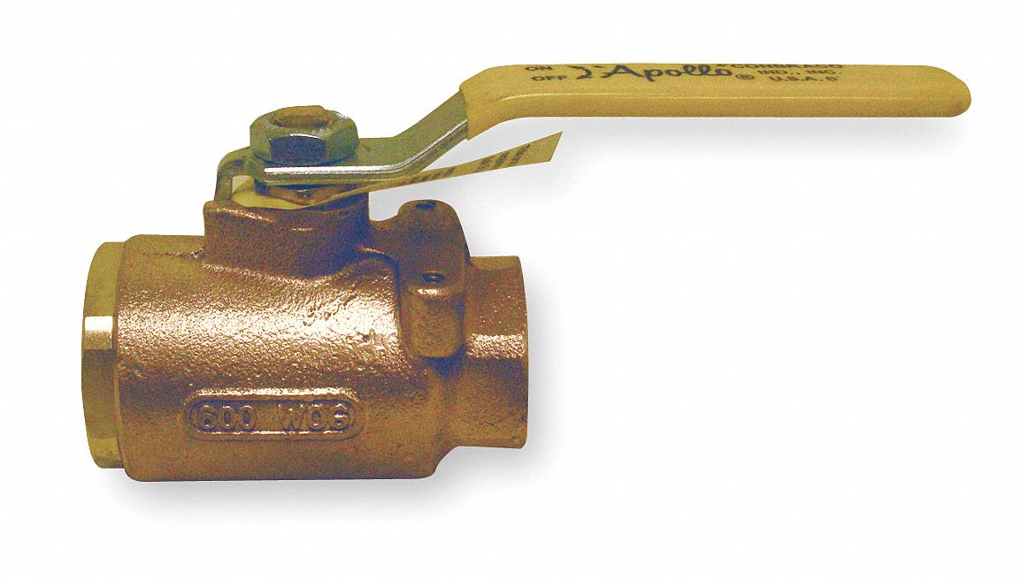 APOLLO Ball Valve, Bronze, Inline, 2Piece, Pipe Size 1 1/2 in